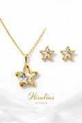 Set Estrella Cristal Dorado (Collar 40 cm + 5 cm Extensión)