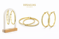 Argollas Doradas Elegance Brillo Lineal 50mm
