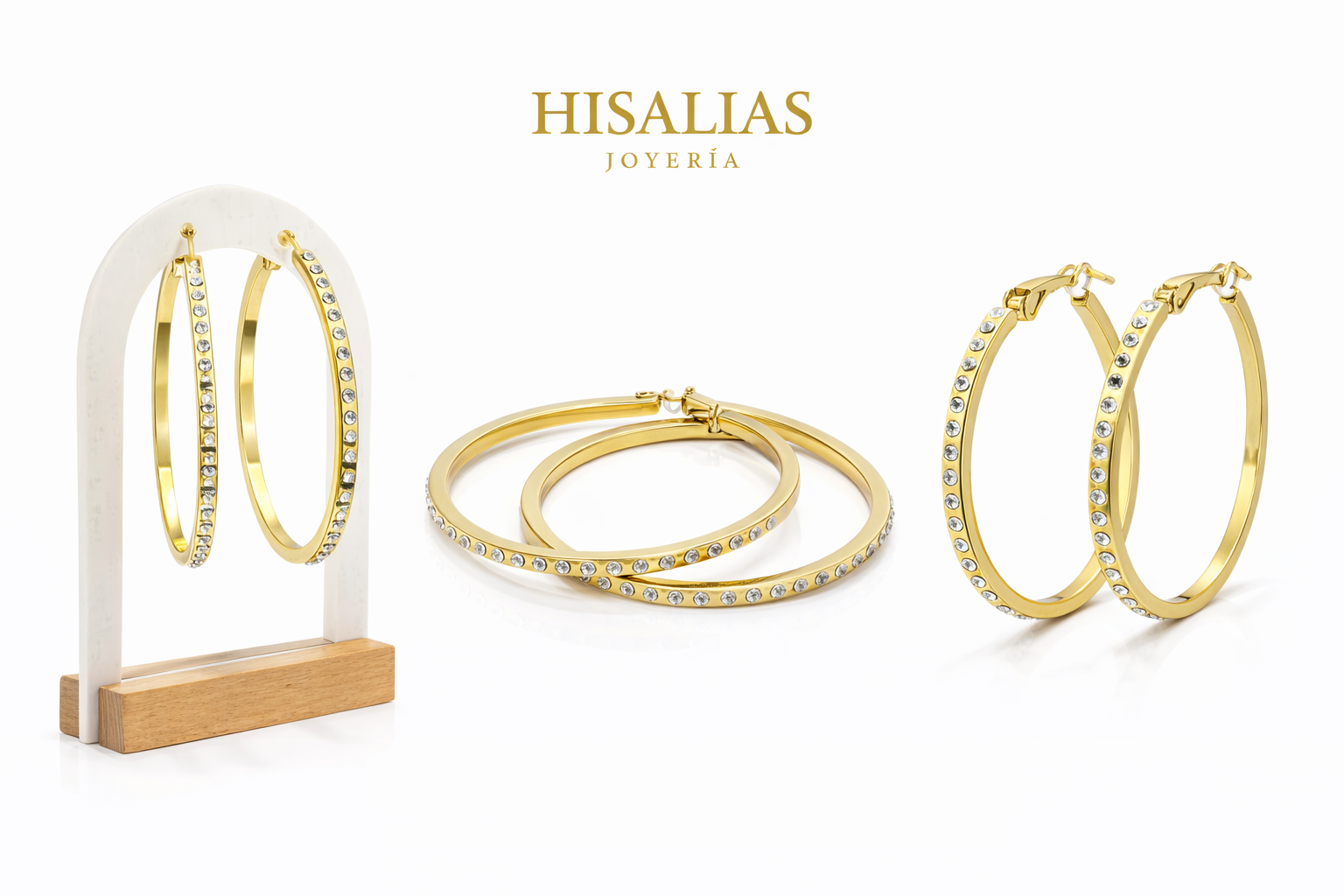 Argollas Doradas Elegance Brillo Lineal 50mm