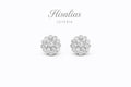 Aretes tipo stud floral con zirconias