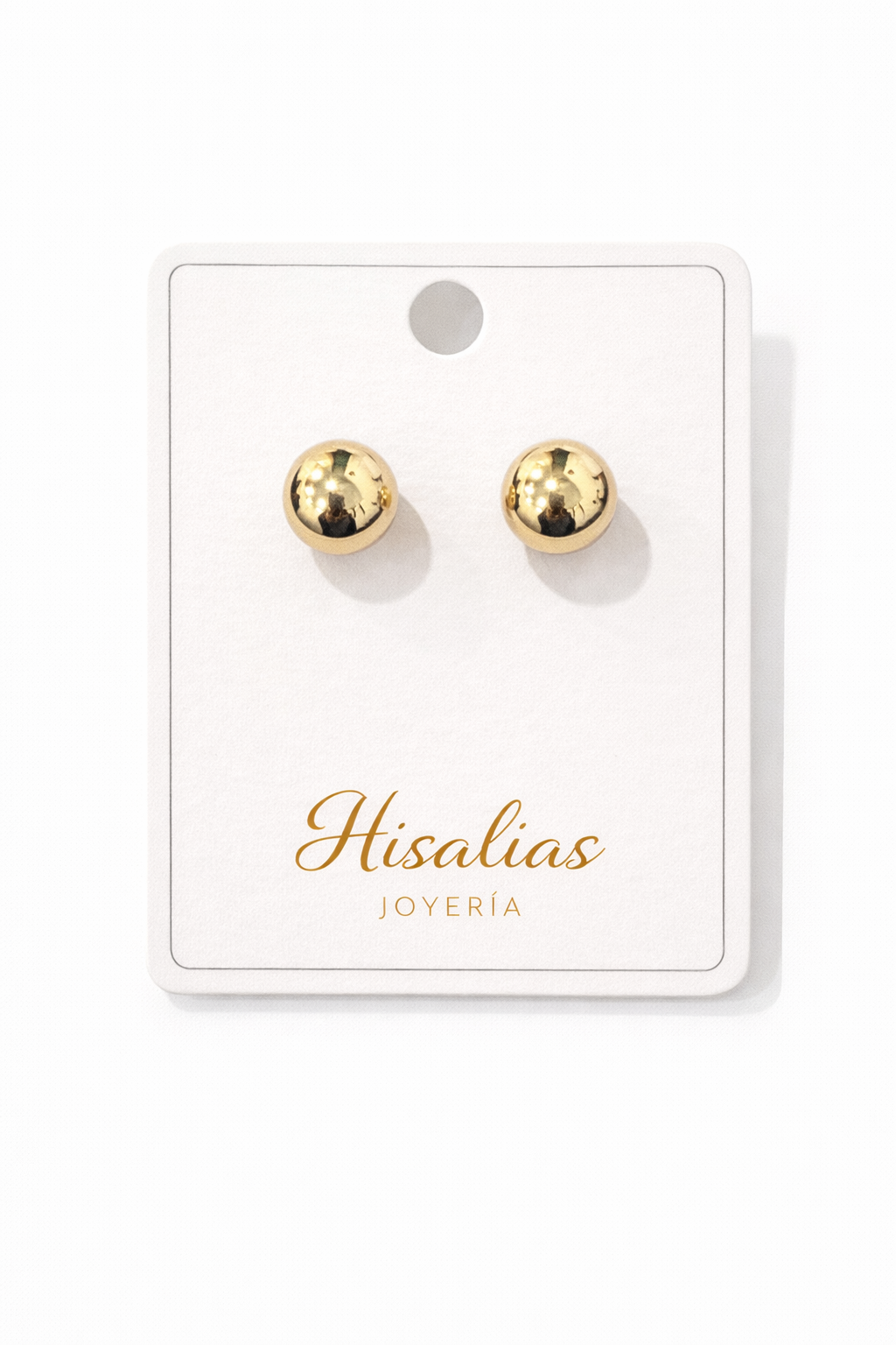 Aretes Tipo Stud Bola Lisa Clásica