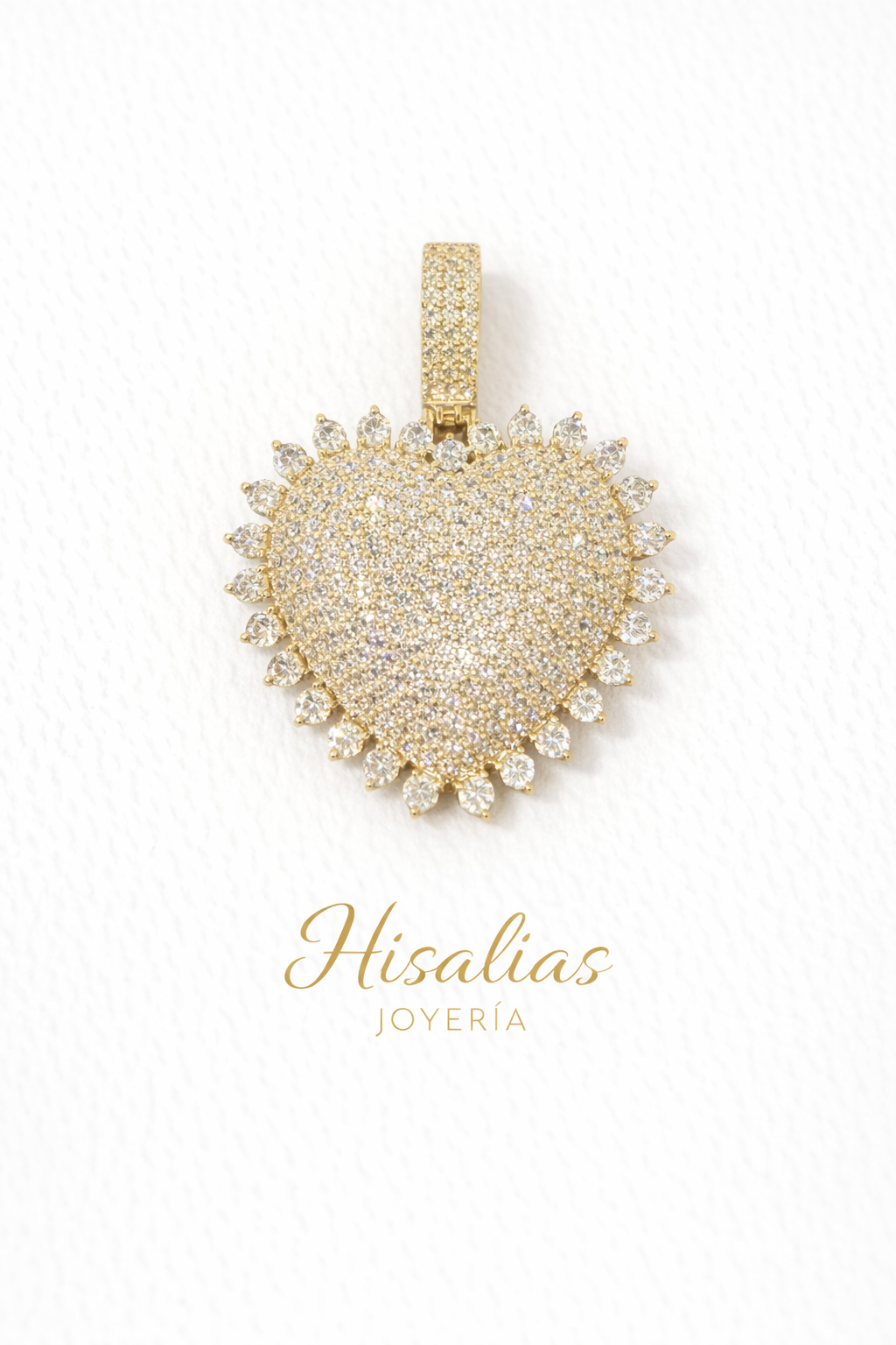 Dije Corazón Dorado Brillo Premium – Amor Radiante