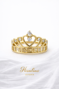 Anillo Corona Corazón con Zirconias