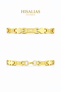 Pulsera Dorada Eslabón Clásico Tipo Italiano 17cm