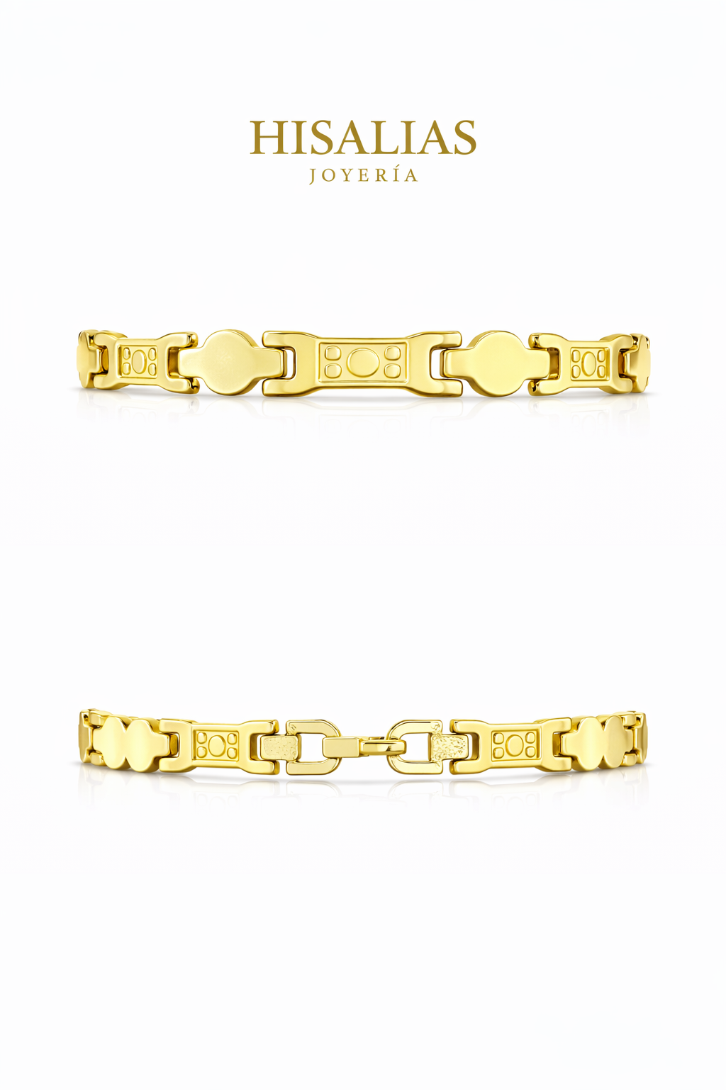 Pulsera Dorada Eslabón Clásico Tipo Italiano 17cm
