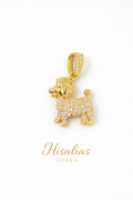 Dije Perrito Dorado Brillo Fino – Diseño Elegante con Detalles Premium