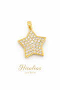 Dije Estrella Brillo Pavé Dorado – Diseño Elegante y Luminoso