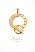 Dije Aro Elegante con Cadena y Brillo Dorado