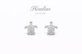 Aretes tipo stud de tortuga con zirconias
