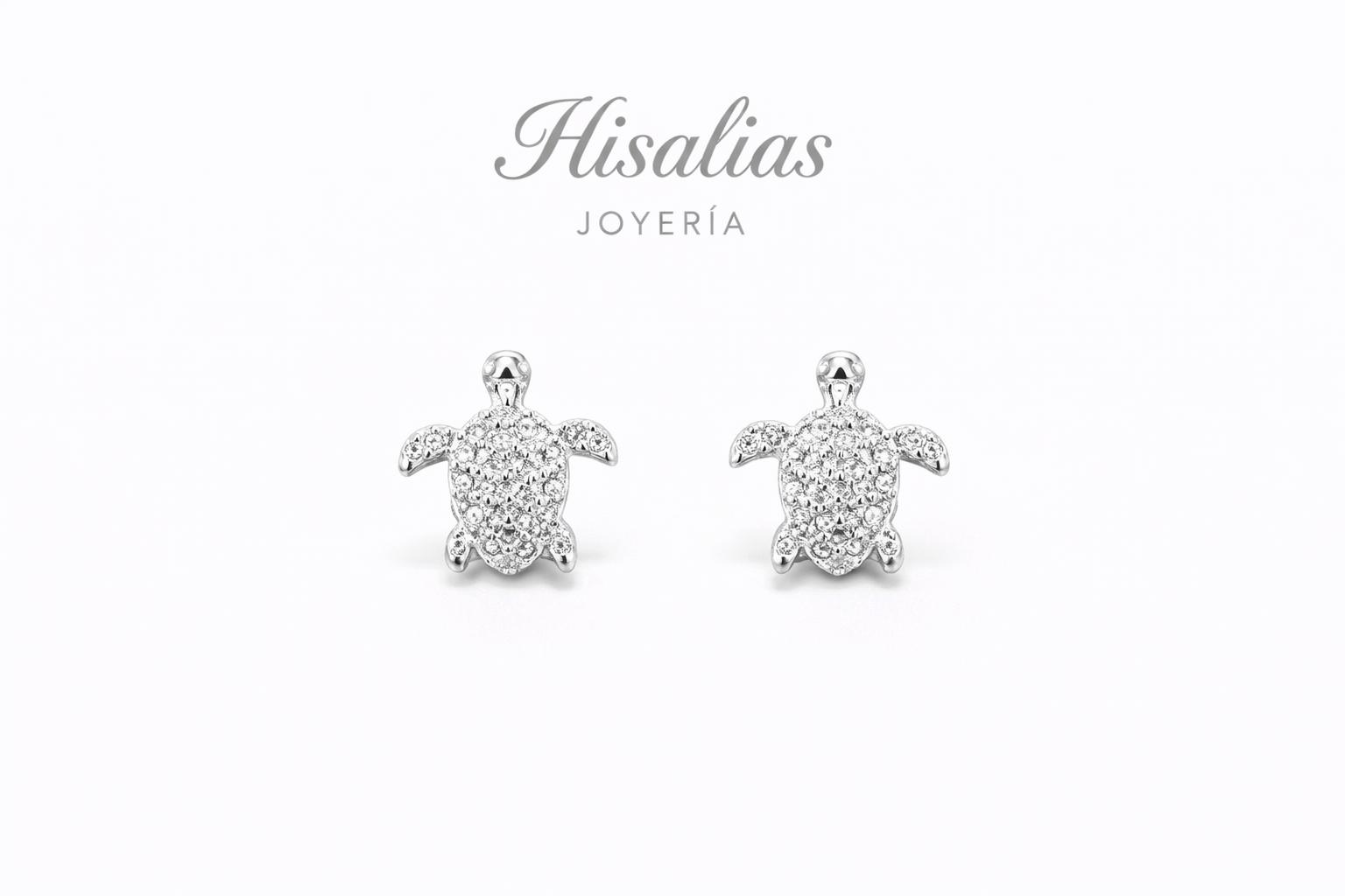 Aretes tipo stud de tortuga con zirconias