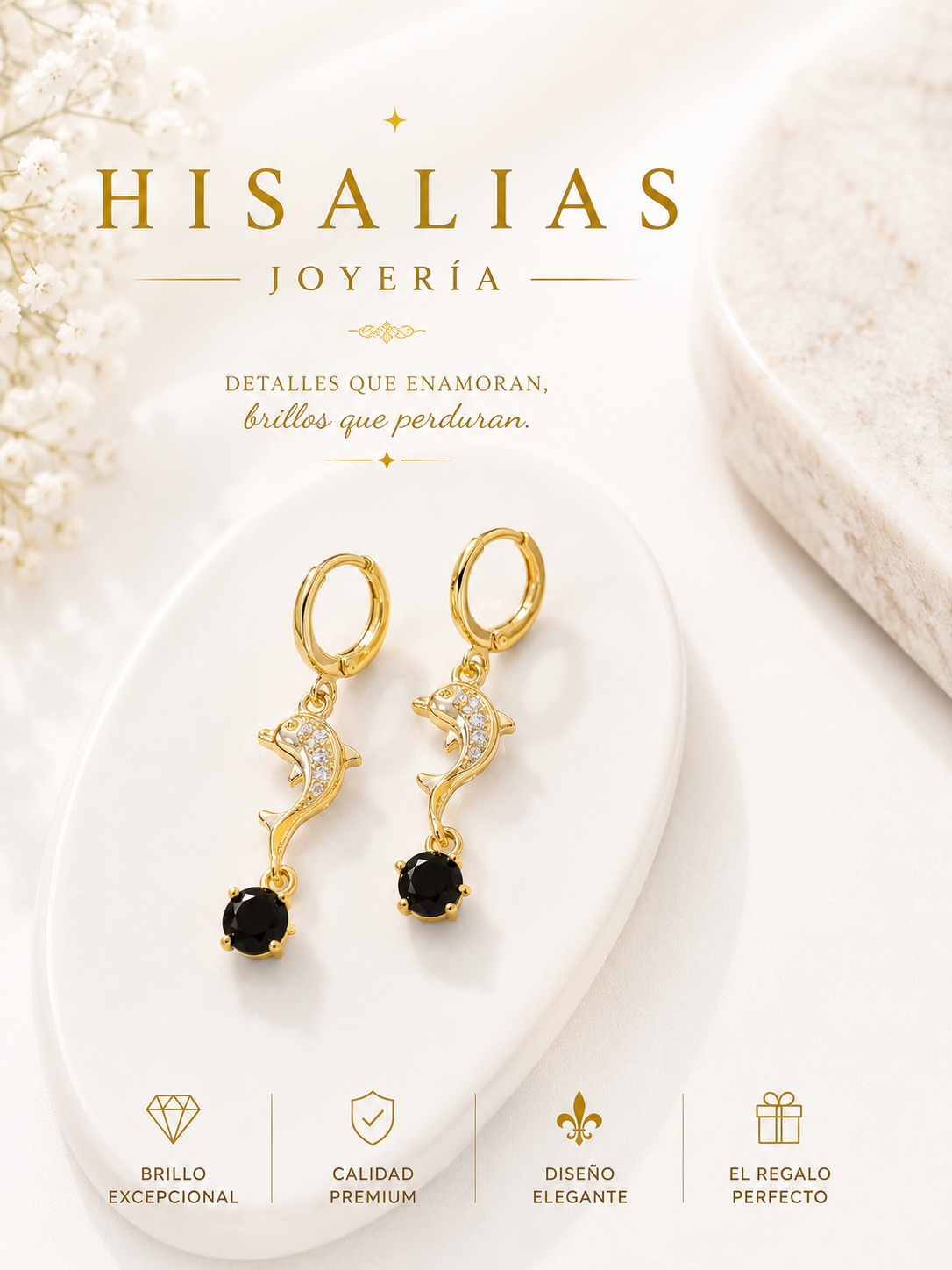 Aretes pequeños, con figuras de delfín!!!
