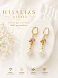 Aretes multicolor con perla
