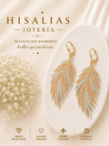✨ Aretes Pluma Tricolor Elegance