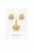 Set Floral Dorado con Brillo y Tejido Elegante Hisalias ✨