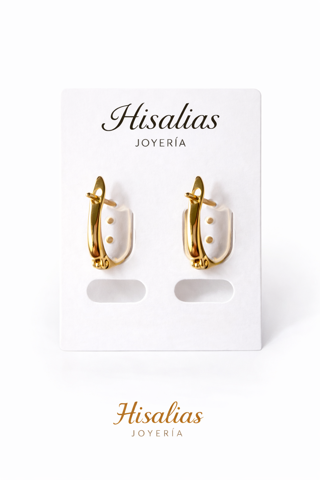 Aretes tipo huggies de osito con zirconia