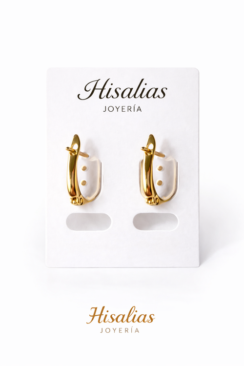 Aretes Huggies Bailarina con Zirconias Brillantes mide 1”