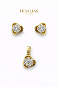 Set Flor Brillante Dorado Elegance