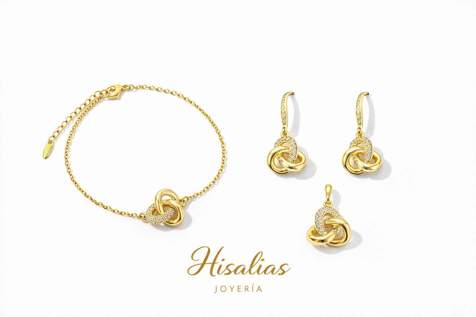 Set Elegancia Nudo Dorado – 3 Piezas