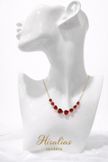 Collar Corazones Rojos Cristal Brillante Elegante 45 cm