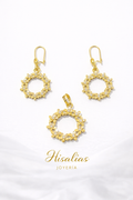 Set Floral Circular Brillante con Cristales