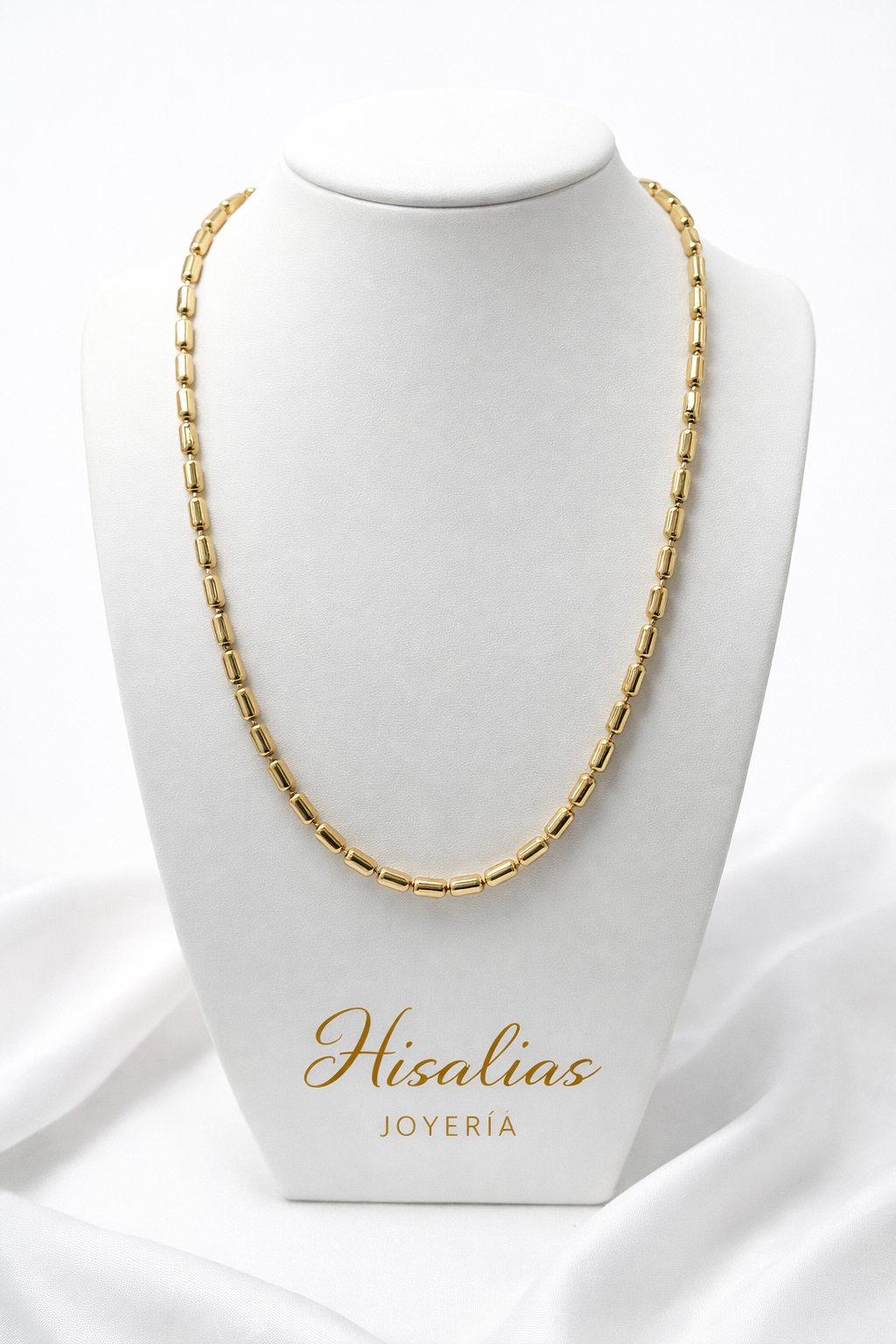 Collar Cadena Cilíndrica Dorada 24” (3MM de Ancho)